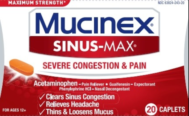 MUCINEX SINUSMAX Severe Congestion  Pain  Caplets 